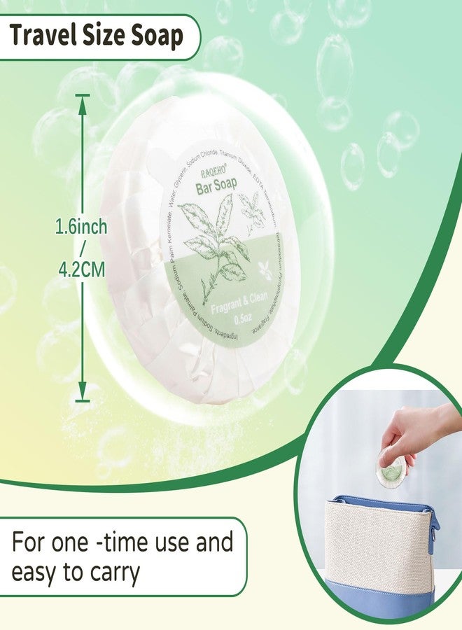 RAQEHO 52 Mini Bar Soap Bulk - Travel Soap Individually Wrapped Body Bath Gentle Soap Bars Men Women Travel Size Toiletries for Homeless Hotel Essentials for Guest Bathroom Airbnb（Green Tea） - Image 3